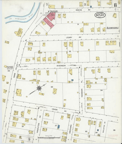 Sanborn Fire Insurance Map from Butler, Morris County, New Jersey (1920), Sheet #0008 - Complete Map Set gallery image, historic Sanborn map, vintage wall art, New Jersey New Jersey