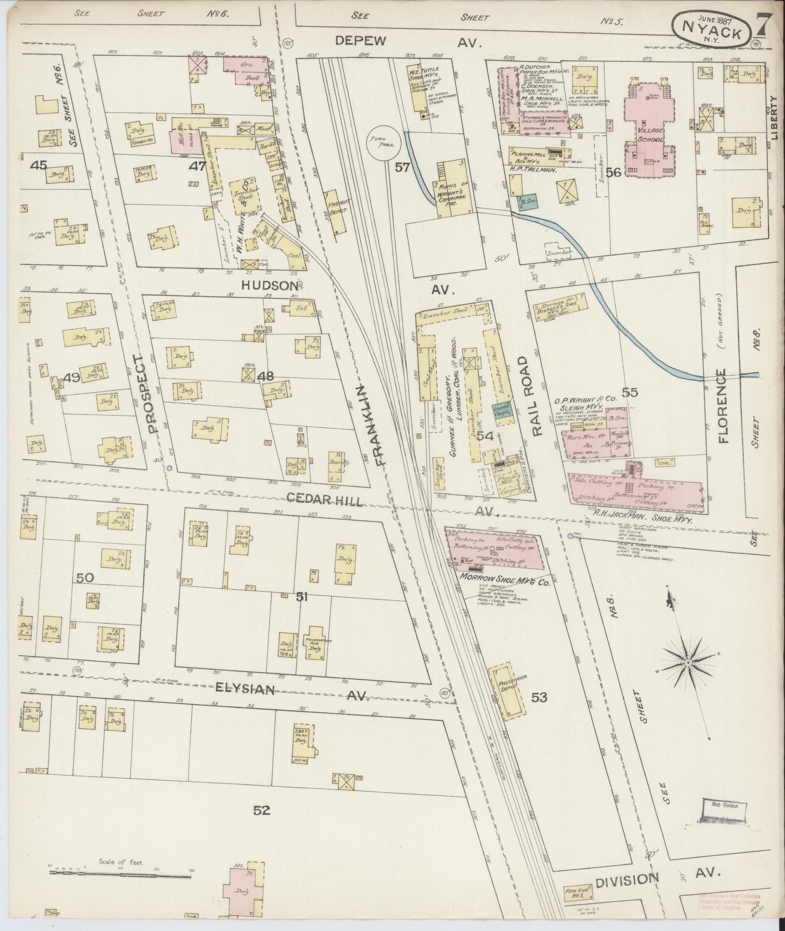 Sanborn Fire Insurance Map from Nyack, Rockland County, New York. (1887), Sheet #0007