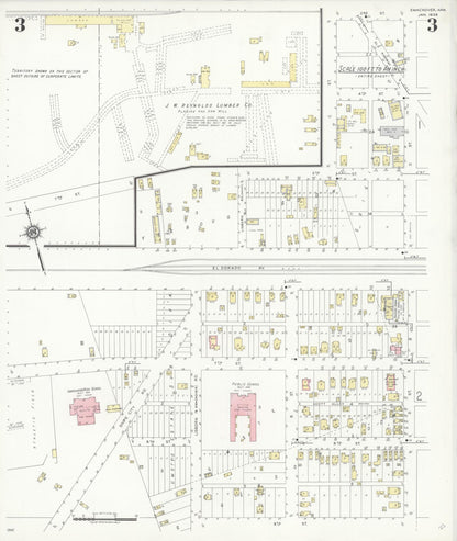 Sanborn Fire Insurance Map from Smackover, Union County, Arkansas (1939), Sheet #0003 - Complete Map Set gallery image, historic Sanborn map, vintage wall art, Arkansas Arkansas