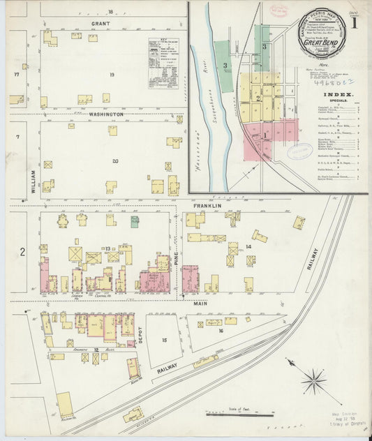 Sanborn Fire Insurance Map from Great Bend, Susquehanna County, Pennsylvania (1897), Sheet #0001 - Historic Sanborn Fire Insurance Map Print, vintage old map wall art, antique decor, genealogy gift, Pennsylvania Pennsylvania map