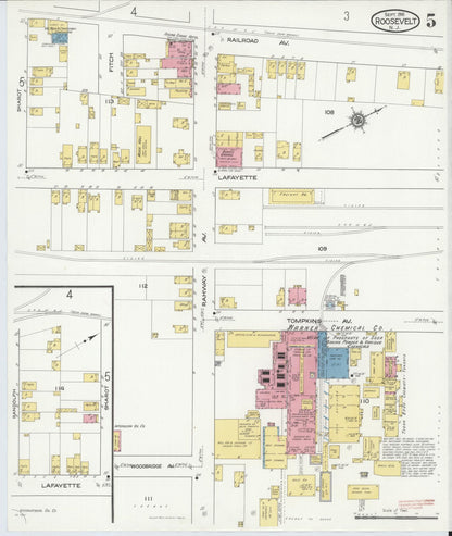 Sanborn Fire Insurance Map from Roosevelt, Middlesex County, New Jersey (1916), Sheet #0005 - Complete Map Set gallery image, historic Sanborn map, vintage wall art, New Jersey New Jersey