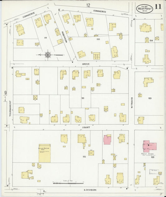 Sanborn Fire Insurance Map from West Point, Clay County, Mississippi (1910), Sheet #0011 - Historic Sanborn Fire Insurance Map Print, vintage old map wall art, antique decor, genealogy gift, Mississippi Mississippi map