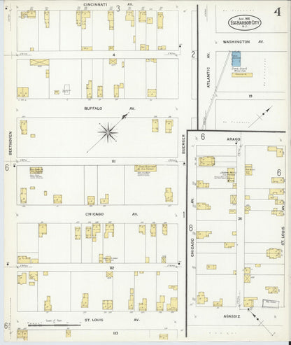 Sanborn Fire Insurance Map from Egg Harbor City, Atlantic County, New Jersey (1908), Sheet #0004 - Complete Map Set gallery image, historic Sanborn map, vintage wall art, New Jersey New Jersey