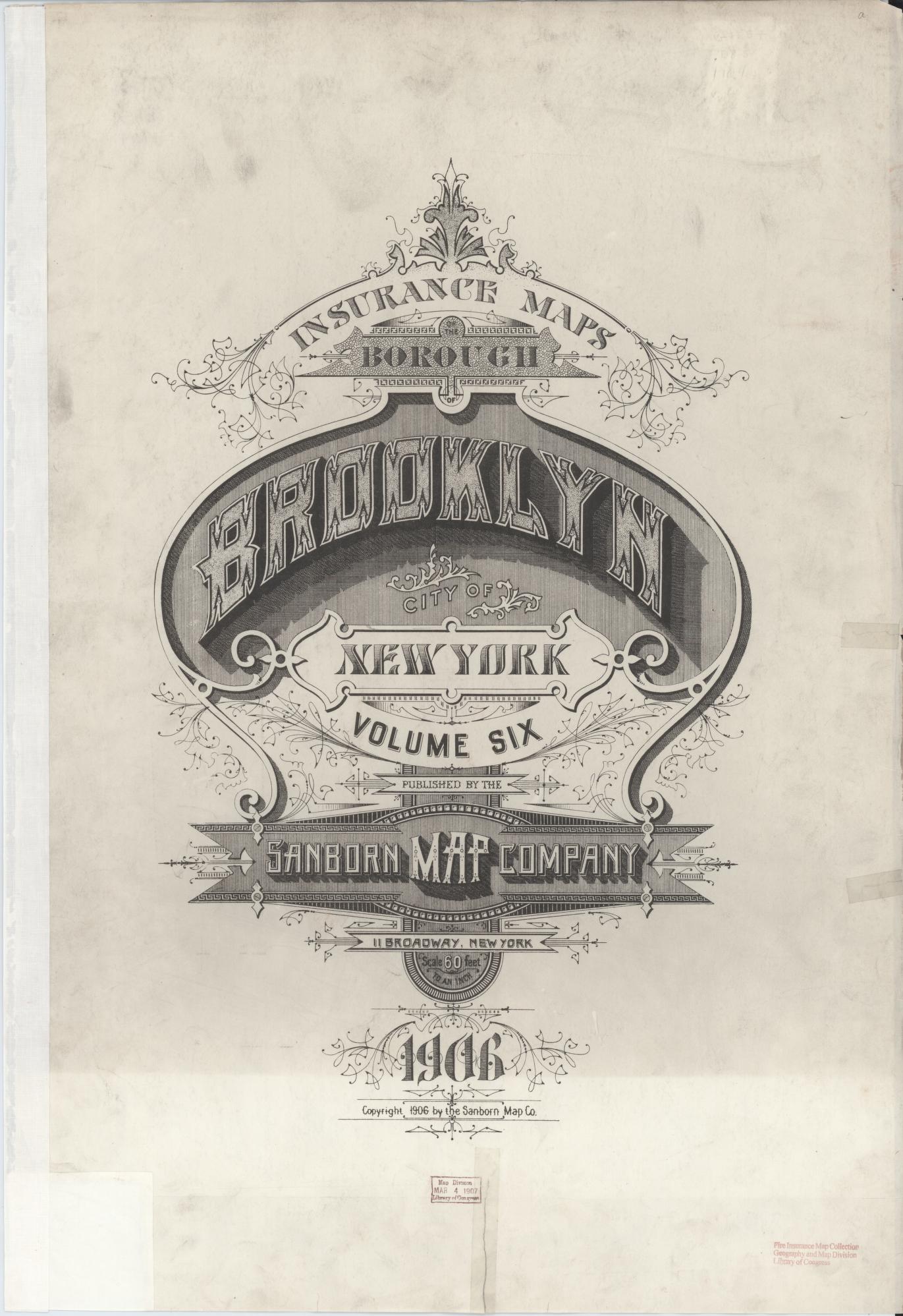 Sanborn Fire Insurance Map from Brooklyn, Kings County, New York. (1906) – Historic Sanborn Fire Insurance Map Print
