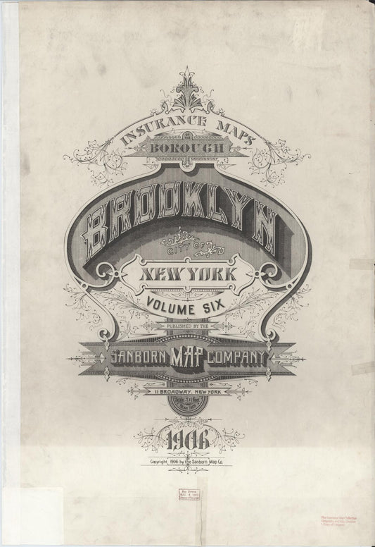 Sanborn Fire Insurance Map from Brooklyn, Kings County, New York. (1906) – Historic Sanborn Fire Insurance Map Print