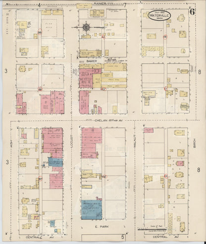 Sanborn Fire Insurance Map from Waterville, Douglas County, Washington (1942), Sheet #0006 - Complete Map Set gallery image, historic Sanborn map, vintage wall art, Washington Washington