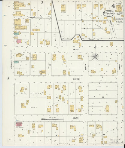 Sanborn Fire Insurance Map from Stryker, Williams County, Ohio (1905), Sheet #0004 - Historic Sanborn Fire Insurance Map Print, vintage old map wall art, antique decor, genealogy gift, Ohio Ohio map