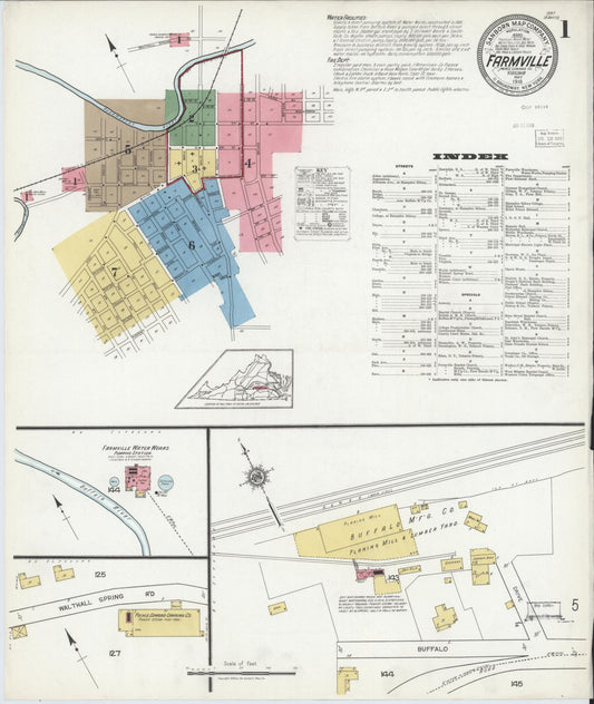 Sanborn Fire Insurance Map from Farmville, Prince Edward County, Virginia. (1918) – Historic Sanborn Fire Insurance Map Print