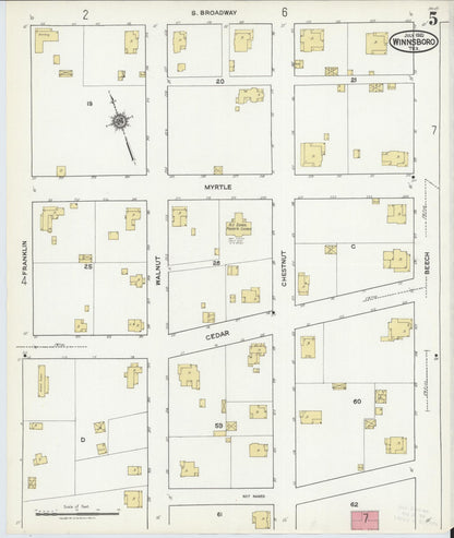 Sanborn Fire Insurance Map from Winnsboro, Wood County, Texas (1921), Sheet #0005 - Complete Map Set gallery image, historic Sanborn map, vintage wall art, Texas Texas
