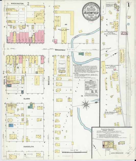Sanborn Fire Insurance Map from Bloomfield, Knox County, Nebraska (1909), Sheet #0001 - Historic Sanborn Fire Insurance Map Print, vintage old map wall art, antique decor, genealogy gift, Nebraska Nebraska map