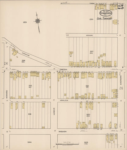 Sanborn Fire Insurance Map from Shamokin, Northumberland County, Pennsylvania (1922), Sheet #0025 - Complete Map Set gallery image, historic Sanborn map, vintage wall art, Pennsylvania Pennsylvania