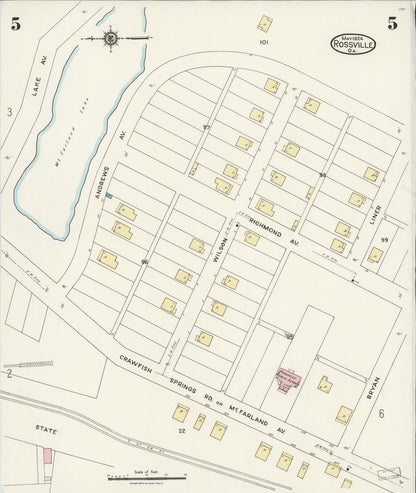 Sanborn Fire Insurance Map from Rossville, Walker County, Georgia (1924), Sheet #0005 - Complete Map Set gallery image, historic Sanborn map, vintage wall art, Georgia Georgia
