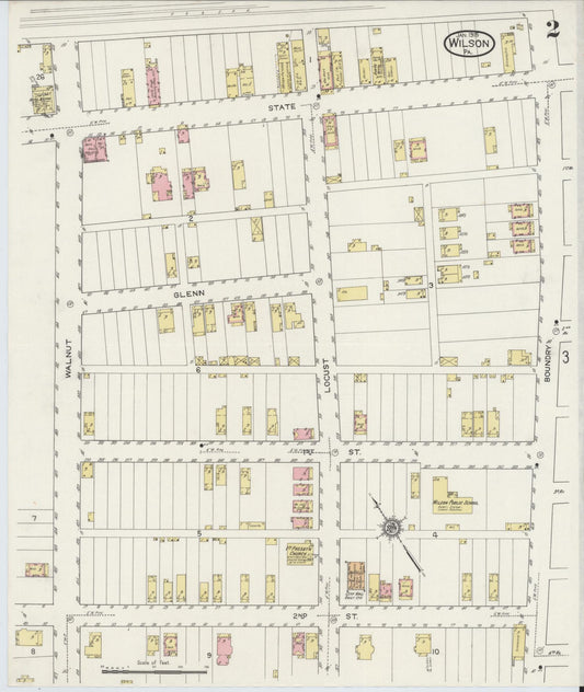 Sanborn Fire Insurance Map from Wilson, Allegheny County, Pennsylvania (1915), Sheet #0002 - Historic Sanborn Fire Insurance Map Print, vintage old map wall art, antique decor, genealogy gift, Pennsylvania Pennsylvania map