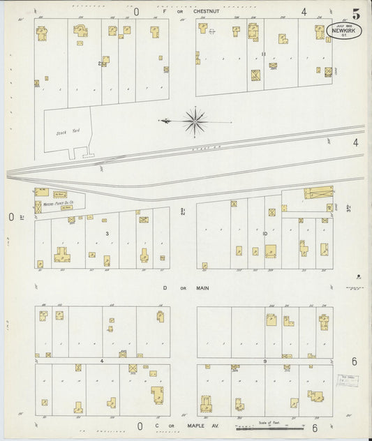 Sanborn Fire Insurance Map from Newkirk, Kay County, Oklahoma (1903), Sheet #0005 - Historic Sanborn Fire Insurance Map Print, vintage old map wall art, antique decor, genealogy gift, Oklahoma Oklahoma map