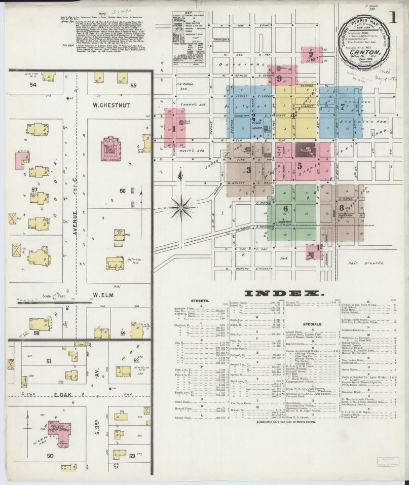 Sanborn Fire Insurance Map from Canton, Fulton County, Illinois. (1896) – Map View