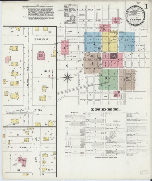 Sanborn Fire Insurance Map from Canton, Fulton County, Illinois. (1896) – Map View