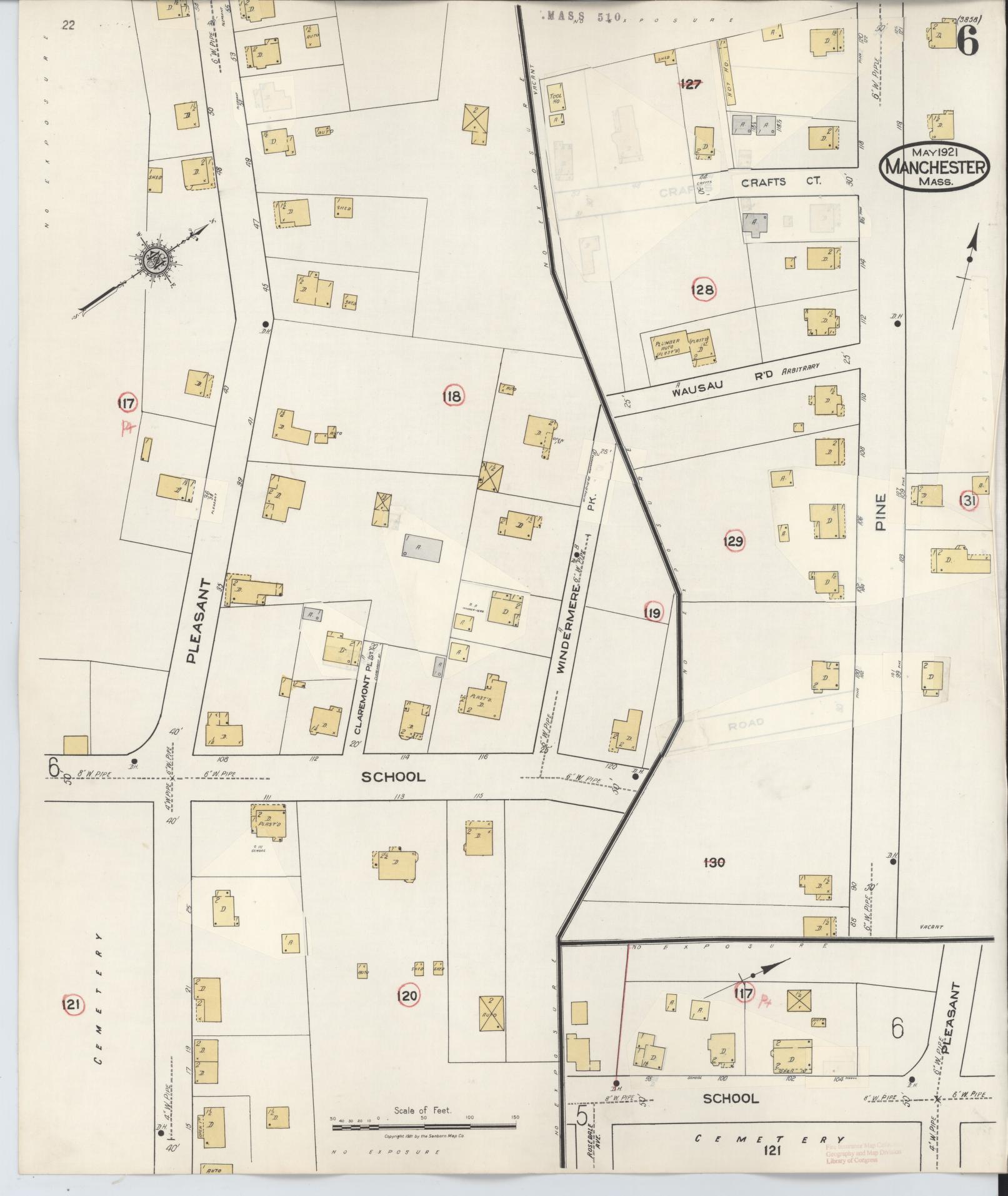 Sanborn Fire Insurance Map from Manchester, Essex County, Massachusetts (1941), Sheet #0006 - Complete Map Set gallery image, historic Sanborn map, vintage wall art, Massachusetts Massachusetts