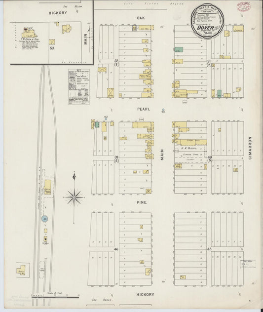 Sanborn Fire Insurance Map from Dover, Kingfisher County, Oklahoma (1895), Sheet #0001 - Historic Sanborn Fire Insurance Map Print, vintage old map wall art, antique decor, genealogy gift, Oklahoma Oklahoma map