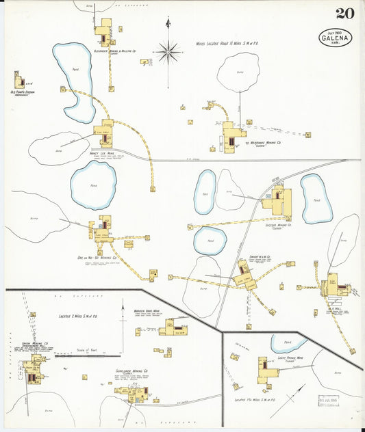 Sanborn Fire Insurance Map from Galena, Cherokee County, Kansas (1900), Sheet #0020 - Historic Sanborn Fire Insurance Map Print, vintage old map wall art, antique decor, genealogy gift, Kansas Kansas map