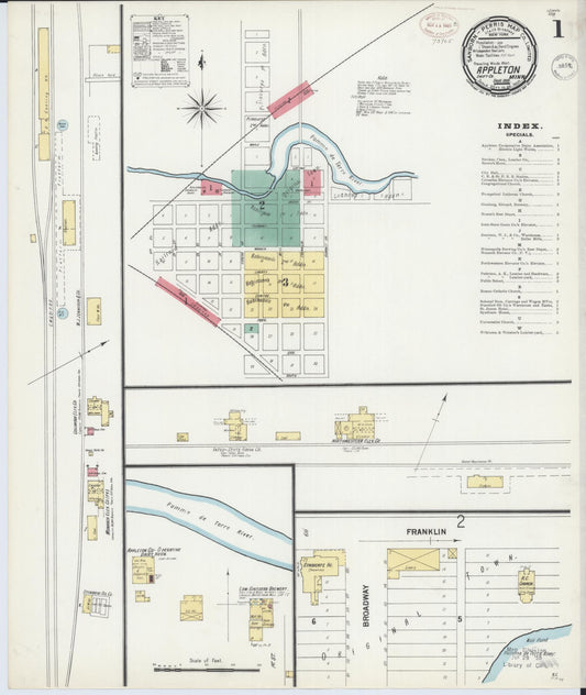 Sanborn Fire Insurance Map from Appleton, Swift County, Minnesota (1899), Sheet #0001 - Historic Sanborn Fire Insurance Map Print, vintage old map wall art, antique decor, genealogy gift, Minnesota Minnesota map