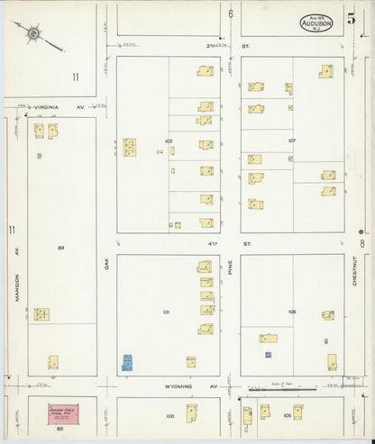 Sanborn Fire Insurance Map from Audubon, Camden County, New Jersey (1915), Sheet #0005 - Complete Map Set gallery image, historic Sanborn map, vintage wall art, New Jersey New Jersey