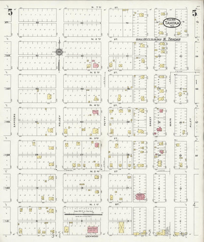 Sanborn Fire Insurance Map from Tahoka, Lynn County, Texas (1925), Sheet #0005 - Complete Map Set gallery image, historic Sanborn map, vintage wall art, Texas Texas
