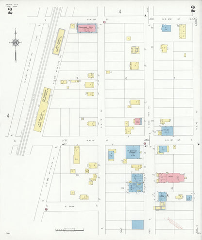 Sanborn Fire Insurance Map from Dania, Broward County, Florida (1934), Sheet #0002 - Historic Sanborn Fire Insurance Map Print, vintage old map wall art, antique decor, genealogy gift, Florida Florida map