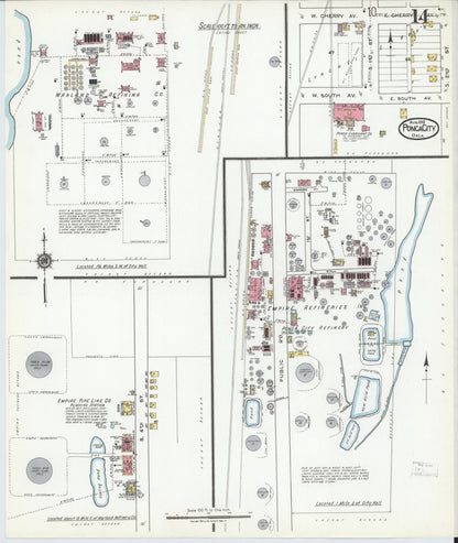 Sanborn Fire Insurance Map from Ponca City, Kay County, Oklahoma (1919), Sheet #0014 - Complete Map Set gallery image, historic Sanborn map, vintage wall art, Oklahoma Oklahoma