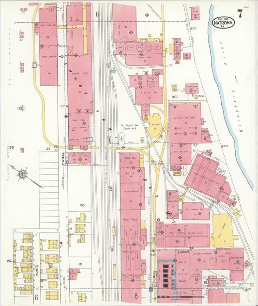 Sanborn Fire Insurance Map from Natrona, Allegheny County, Pennsylvania (1921), Sheet #0007 - Historic Sanborn Fire Insurance Map Print, vintage old map wall art, antique decor, genealogy gift, Pennsylvania Pennsylvania map