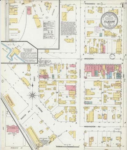 Sanborn Fire Insurance Map from Kilbourn, Columbia County, Wisconsin (1902), Sheet #0001 - Historic Sanborn Fire Insurance Map Print, vintage old map wall art, antique decor, genealogy gift, Wisconsin Wisconsin map