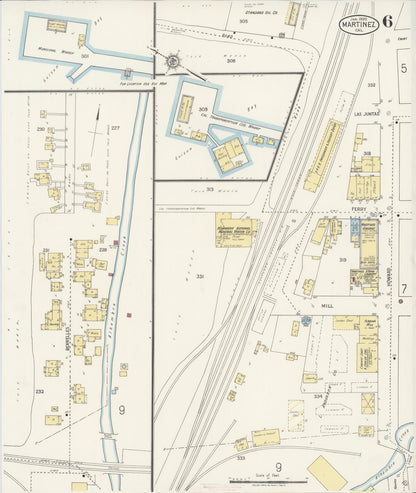 Sanborn Fire Insurance Map from Martinez, Contra Costa County, California (1920), Sheet #0006 - Complete Map Set gallery image, historic Sanborn map, vintage wall art, California California