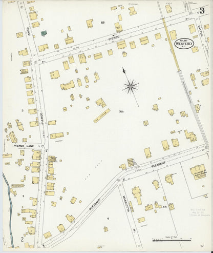 Sanborn Fire Insurance Map from Westerly, Washington County, Rhode Island (1907), Sheet #0003 - Complete Map Set gallery image, historic Sanborn map, vintage wall art, Rhode Island Rhode Island