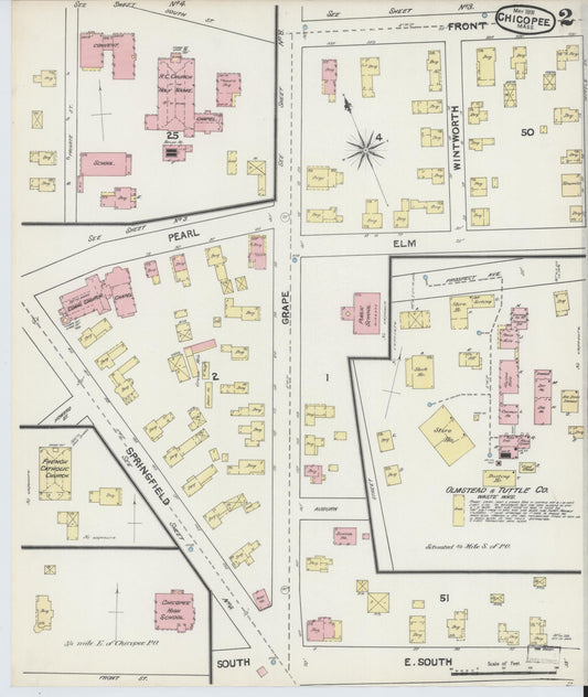 Sanborn Fire Insurance Map from Chicopee, Hampden County, Massachusetts (1891), Sheet #0002 - Complete Map Set gallery image, historic Sanborn map, vintage wall art, Massachusetts Massachusetts