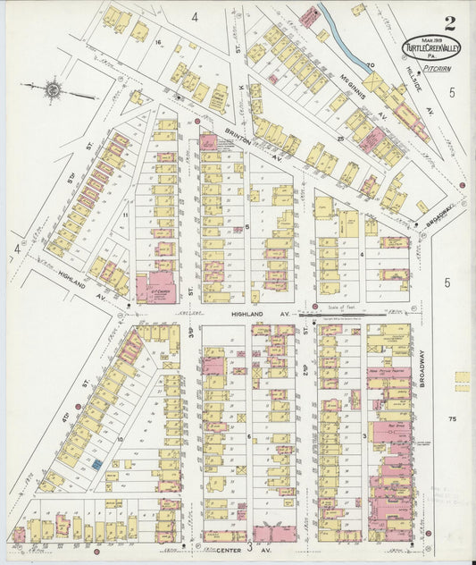 Sanborn Fire Insurance Map from Turtle Creek Valley, Allegheny County, Pennsylvania (1919), Sheet #0002 - Historic Sanborn Fire Insurance Map Print, vintage old map wall art, antique decor, genealogy gift, Pennsylvania Pennsylvania map