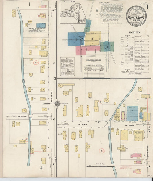Sanborn Fire Insurance Map from Prattsburgh, Steuben County, New York (1934), Sheet #0001 - Complete Map Set gallery image, historic Sanborn map, vintage wall art, New York New York