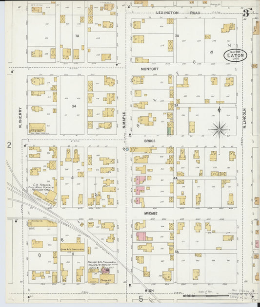Sanborn Fire Insurance Map from Eaton, Preble County, Ohio (1899), Sheet #0003 - Historic Sanborn Fire Insurance Map Print, vintage old map wall art, antique decor, genealogy gift, Ohio Ohio map