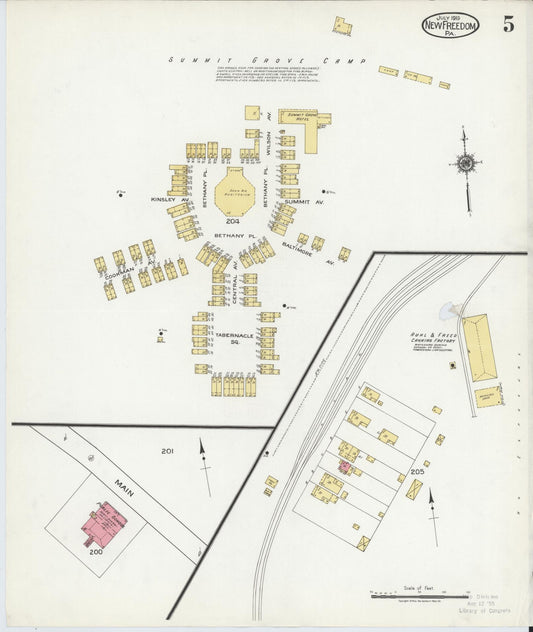 Sanborn Fire Insurance Map from New Freedom, York County, Pennsylvania (1919), Sheet #0005 - Historic Sanborn Fire Insurance Map Print, vintage old map wall art, antique decor, genealogy gift, Pennsylvania Pennsylvania map