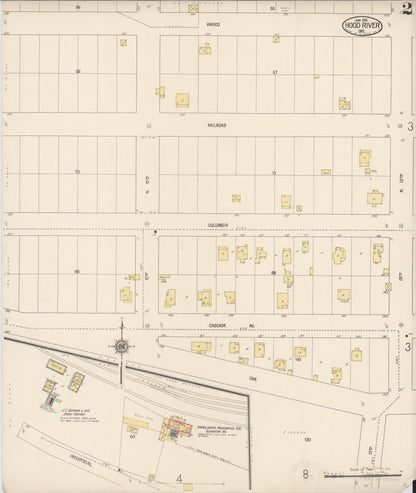 Sanborn Fire Insurance Map from Hood River, Hood River County, Oregon (1916), Sheet #0002 - Complete Map Set gallery image, historic Sanborn map, vintage wall art, Oregon Oregon