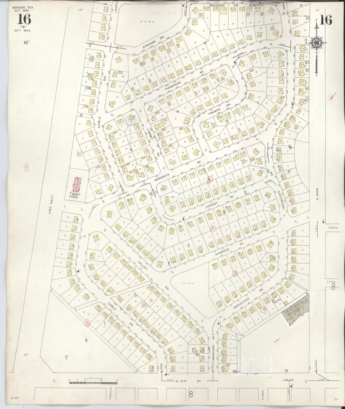 Sanborn Fire Insurance Map from Borger, Hutchinson County, Texas (1950), Sheet #0016 - Complete Map Set gallery image, historic Sanborn map, vintage wall art, Texas Texas
