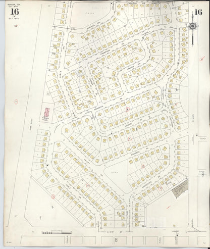 Sanborn Fire Insurance Map from Borger, Hutchinson County, Texas (1950), Sheet #0016 - Complete Map Set gallery image, historic Sanborn map, vintage wall art, Texas Texas