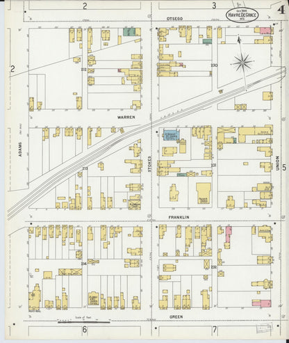 Sanborn Fire Insurance Map from Havre De Grace, Harford County, Maryland (1899), Sheet #0004 - Complete Map Set gallery image, historic Sanborn map, vintage wall art, Maryland Maryland