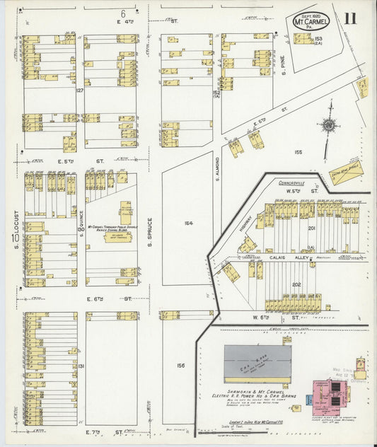 Sanborn Fire Insurance Map from Mount Carmel, Northumberland County, Pennsylvania (1920), Sheet #0011 - Historic Sanborn Fire Insurance Map Print, vintage old map wall art, antique decor, genealogy gift, Pennsylvania Pennsylvania map