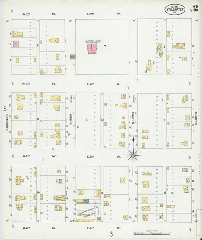 Sanborn Fire Insurance Map from Stillwater, Payne County, Oklahoma (1901), Sheet #0002 - Complete Map Set gallery image, historic Sanborn map, vintage wall art, Oklahoma Oklahoma