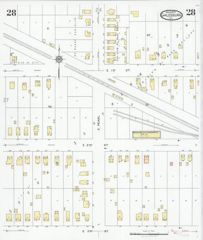 Sanborn Fire Insurance Map from Galesburg, Knox County, Illinois (1927), Sheet #0028 - Complete Map Set gallery image, historic Sanborn map, vintage wall art, Illinois Illinois