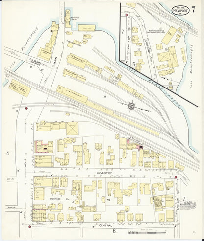 Sanborn Fire Insurance Map from Newport, Orleans County, Vermont (1913), Sheet #0007 - Complete Map Set gallery image, historic Sanborn map, vintage wall art, Vermont Vermont
