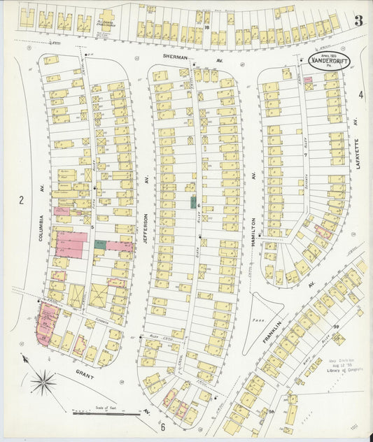 Sanborn Fire Insurance Map from Vandergrift, Westmoreland County, Pennsylvania (1909), Sheet #0003 - Historic Sanborn Fire Insurance Map Print, vintage old map wall art, antique decor, genealogy gift, Pennsylvania Pennsylvania map