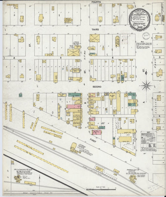 Sanborn Fire Insurance Map from Davenport, Thayercounty, Nebraska (1900), Sheet #0001 - Historic Sanborn Fire Insurance Map Print, vintage old map wall art, antique decor, genealogy gift, Nebraska Nebraska map