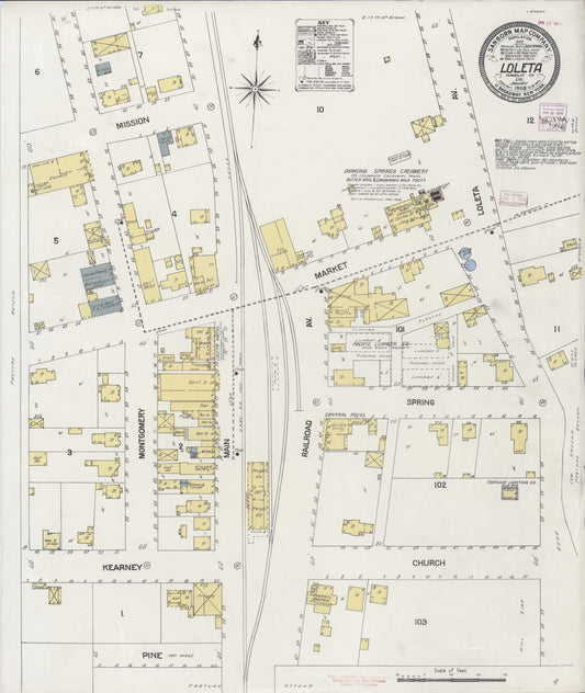 Sanborn Fire Insurance Map from Loleta, Humboldt County, California (1909), Sheet #0001 - Historic Sanborn Fire Insurance Map Print, vintage old map wall art, antique decor, genealogy gift, California California map