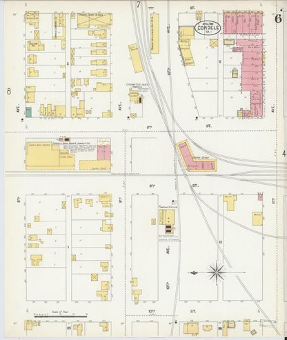 Sanborn Fire Insurance Map from Cordele, Crisp County, Georgia (1903), Sheet #0006 - Complete Map Set gallery image, historic Sanborn map, vintage wall art, Georgia Georgia