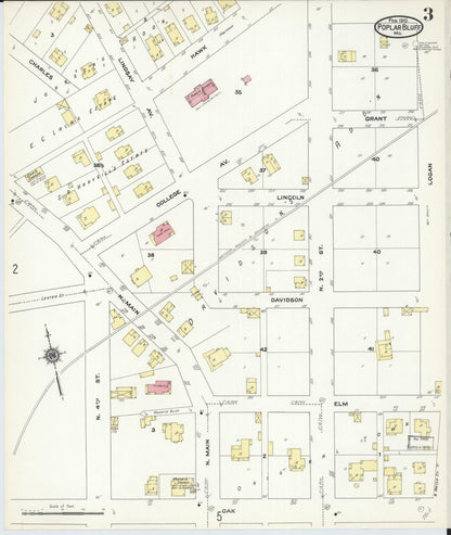 Sanborn Fire Insurance Map from Poplar Bluff, Butler County, Missouri (1910), Sheet #0003 - Historic Sanborn Fire Insurance Map Print, vintage old map wall art, antique decor, genealogy gift, Missouri Missouri map